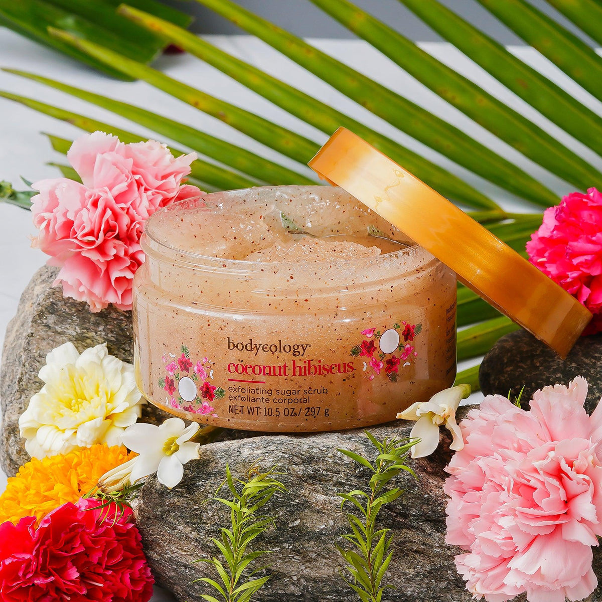 Bodycology Coconut Hibiscus Body Wash & Sugar Scrub | Exfoliate, Cleanse,Moisturise & Removes Dead Skin | For Dull & Dehydrated Skin | Paraben & Phthalete Free, Cruelty Free - Combo of 2