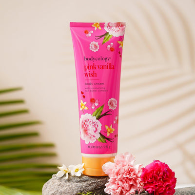Bodycology Pink Vanilla Wish Body Cream & Coconut Hibiscus Body wash | Paraben & Phthalete Free, Cruelty Free - Combo of 2
