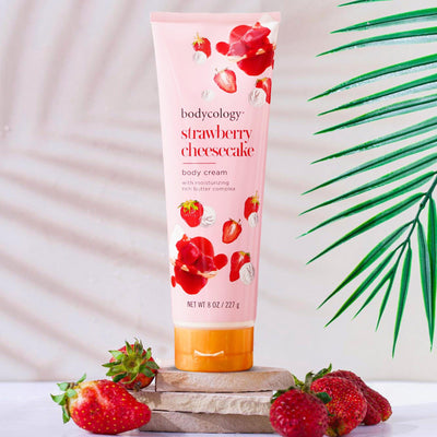 Bodycology Strawberry Cheesecake Body Cream & Sweet Love Hand Cream | Paraben & Phthalete Free, Cruelty Free - Combo of 2