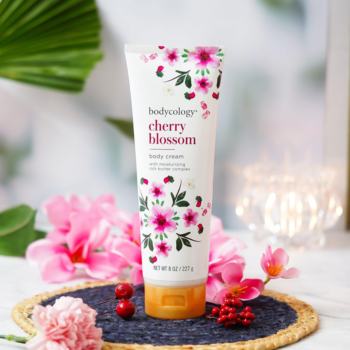 Bodycology Cherry Blossom Body Cream & Hand Cream | Moisturise, Soothing, Protects Skin Barrier |For Hydrated Body & Hand | Paraben & Phthalete Free, Cruelty Free - Combo of 2