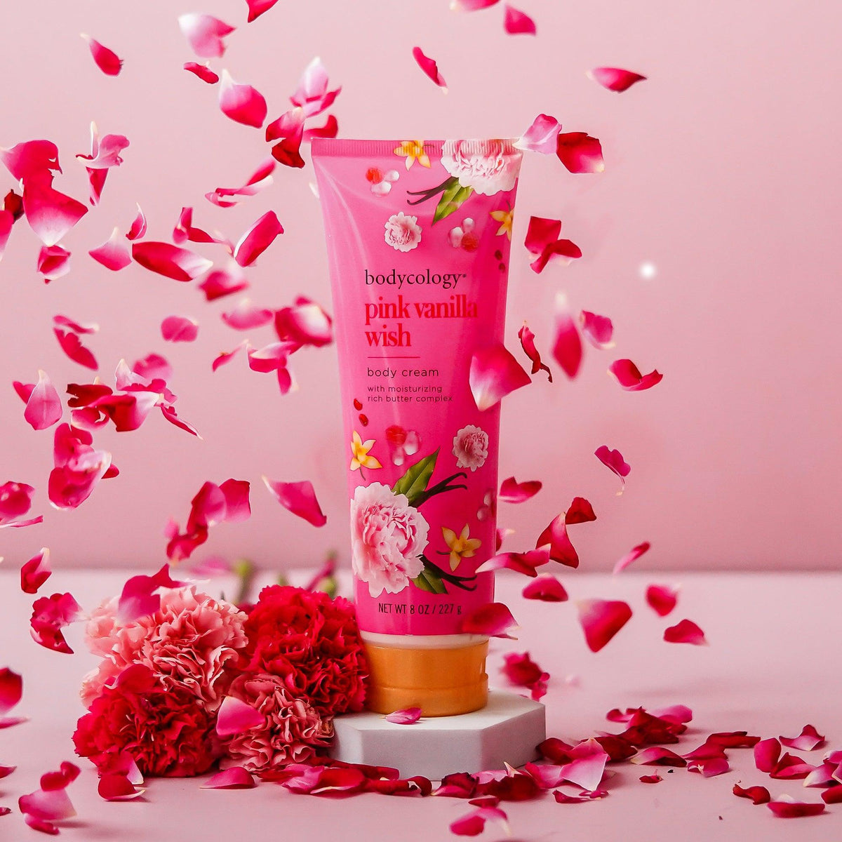 Bodycology Pink Vanilla Wish Body Cream & Coconut Hibiscus Body wash | Paraben & Phthalete Free, Cruelty Free - Combo of 2