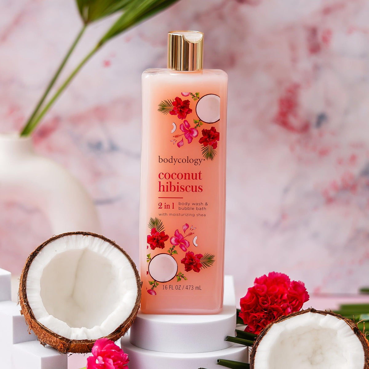 Bodycology Coconut Hibiscus Body Wash & Body Cream |Cleanse, Hydrates, Moisturizes & Lightweight | For Dehydrated, Dull & Dry Skin | Paraben & Phthalete Free, Cruelty Free - Combo of 2