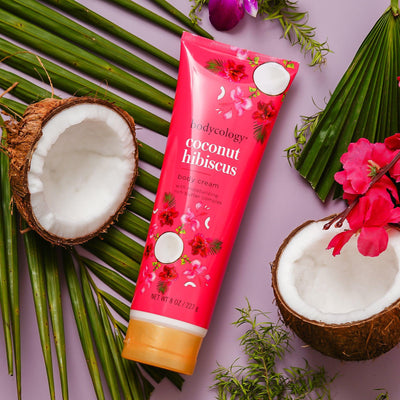 Bodycology Coconut Hibiscus Body Wash & Body Cream |Cleanse, Hydrates, Moisturizes & Lightweight | For Dehydrated, Dull & Dry Skin | Paraben & Phthalete Free, Cruelty Free - Combo of 2