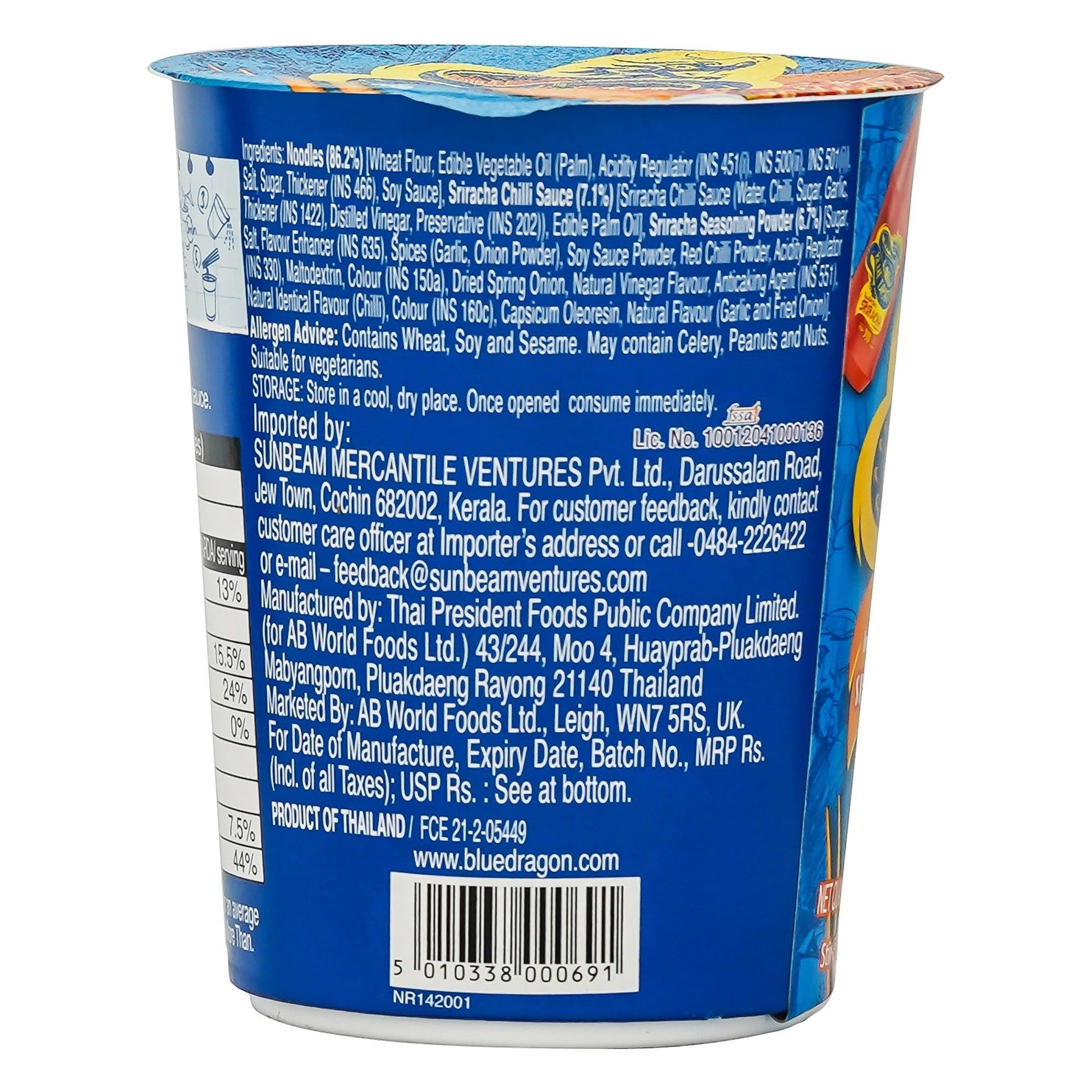Sriracha Chilli Instant Cup Noodle