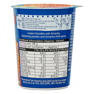Sriracha Chilli Instant Cup Noodle