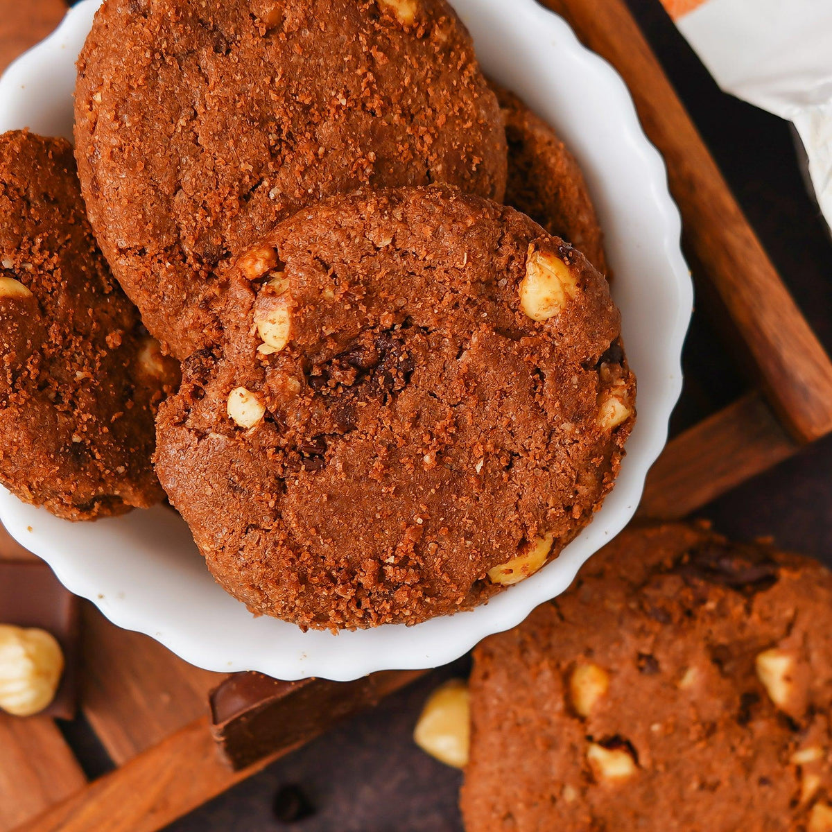 Dark Chocolate & Hazelnut Patisserie Cookies, Premium Gourmet Treats, 200g
