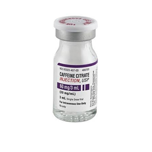 Caffeine Citrate for Injection 60 mg/ 3mL (20 mg/mL) Single-Dose Vial 3 mL (RX)