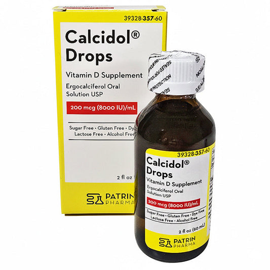 Calcidol Drops Oral Vitamin D Supplement 200 mcg (8000 IU/mL) by Patrin Pharma
