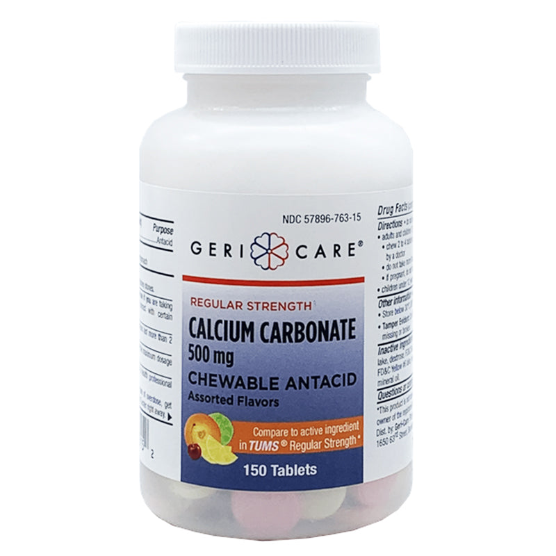 Calcium Carbonate Antacids Chewable Tablets with Assorted Fruit Flavors 150 count