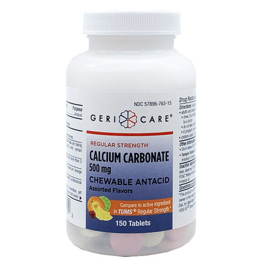 Calcium Carbonate Antacids Chewable Tablets with Assorted Fruit Flavors 150 count