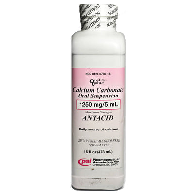 Calcium Carbonate Antacid Oral Suspension 1250 mg