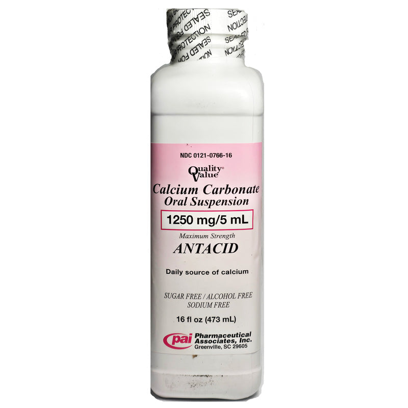 Calcium Carbonate Antacid Oral Suspension 1250 mg