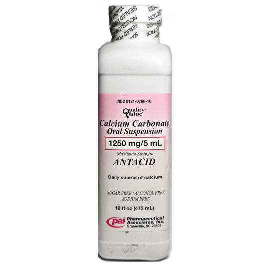Calcium Carbonate Antacid Oral Suspension 1250 mg