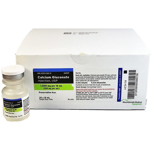 Calcium Gluconate Injection 1000 mg per 10 ml vial Single-Dose vials 10 mL x 25/Tray (Rx)