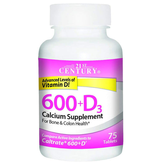 Calcium + Vitamin D3 600 mg Tablets 75 Count