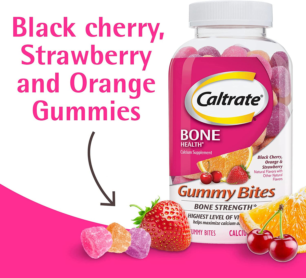 Caltrate Bone Health Calcium & Vitamin D Supplement Gummy Bites, 50 Count