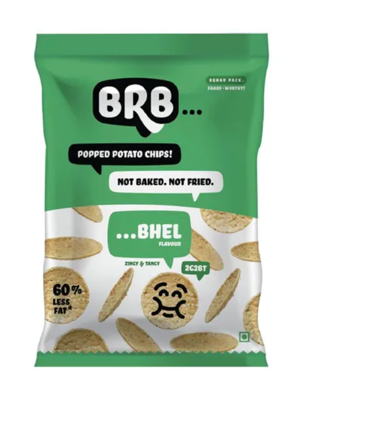 BRB Popped Potato Chips - Bhel Flavour - 52GM