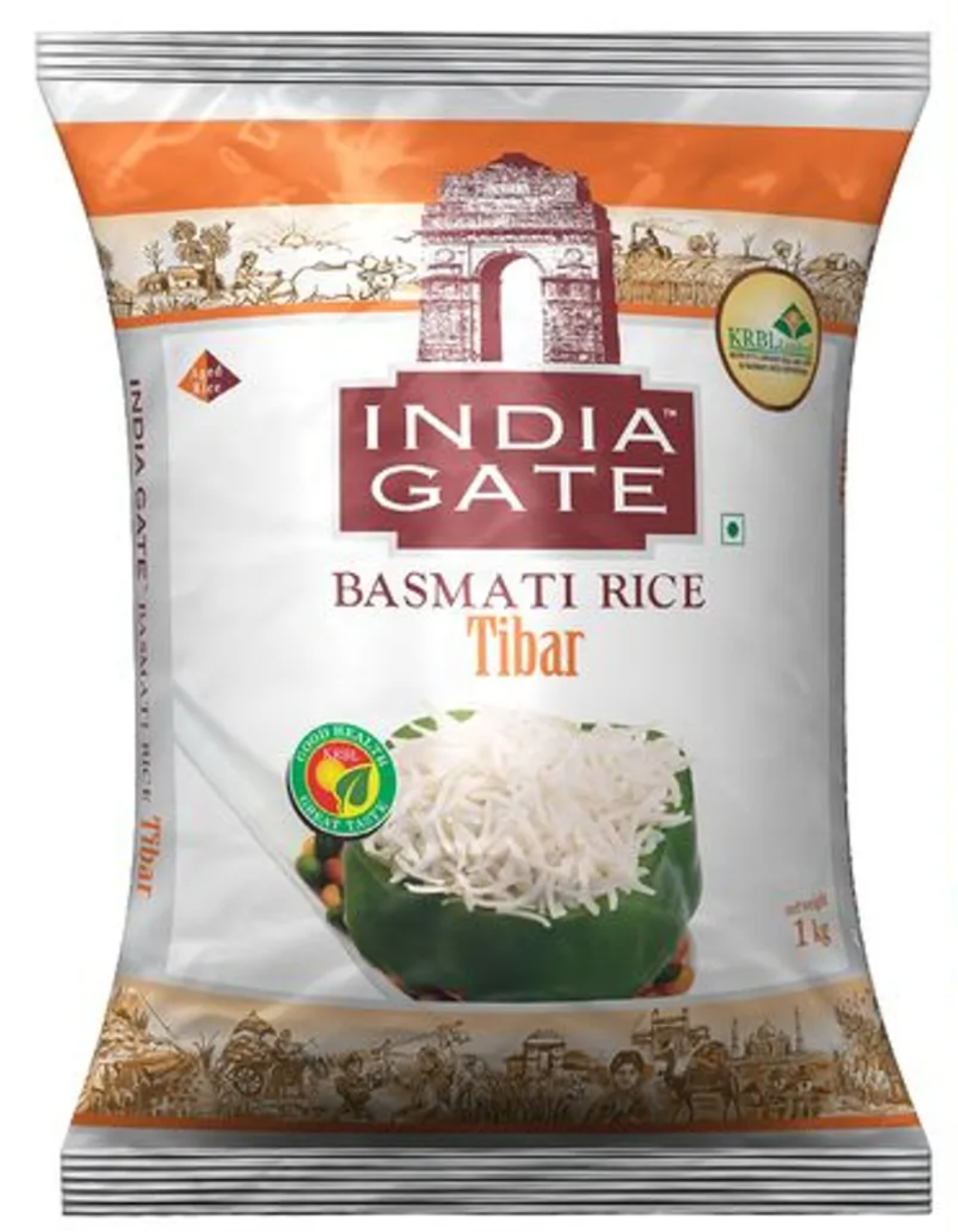 India Gate Basmati Tibar, 1 kg Pouch