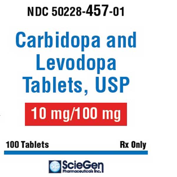 Carbidopa and Levodopa Tablets 10 mg/ 100 mg by ScieGen Pharmaceuticals 100 Count (RX)