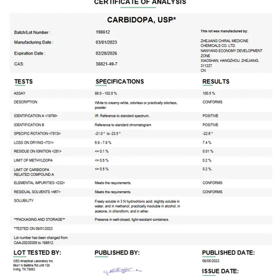 Carbidopa USP For Compounding (API)