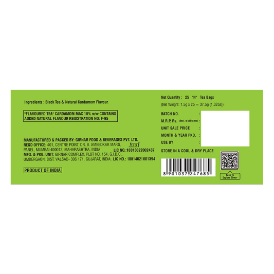 Girnar Black Tea Bags - Elaichi