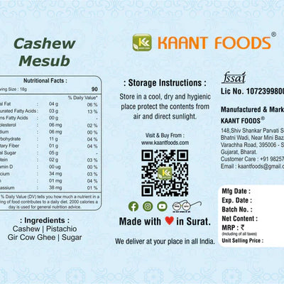 Kaant Foods Cashew Mesub | 400 gms