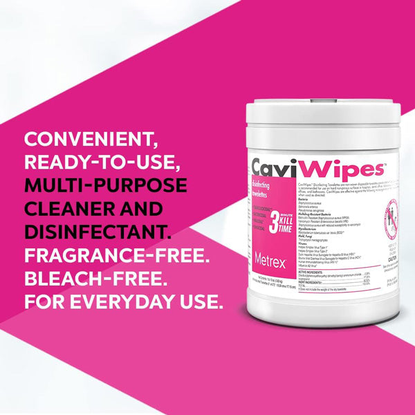 Caviwipes Surface Disinfectant Wipes, Alcohol Based Premoistened Towelettes, 160 Count