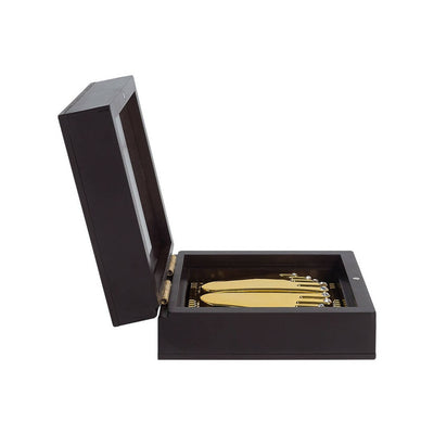 Golden Peacock Black 24 Ct Gold Polished Radha Krishna Wooden Prayer Box