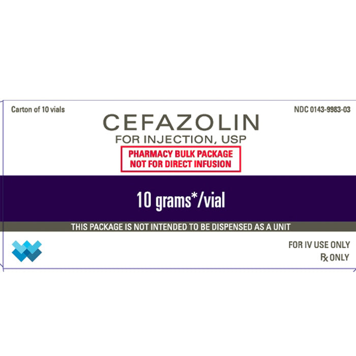 Cefazolin Sodium Injection 10 gram Pharmacy Bulk Package by Hikma 25/Pack (RX)