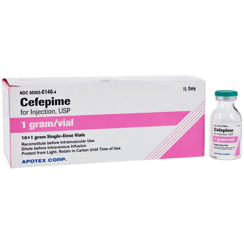 Cefepime Injection 1 Gram Per Vial by Apotex 10/Box (RX)