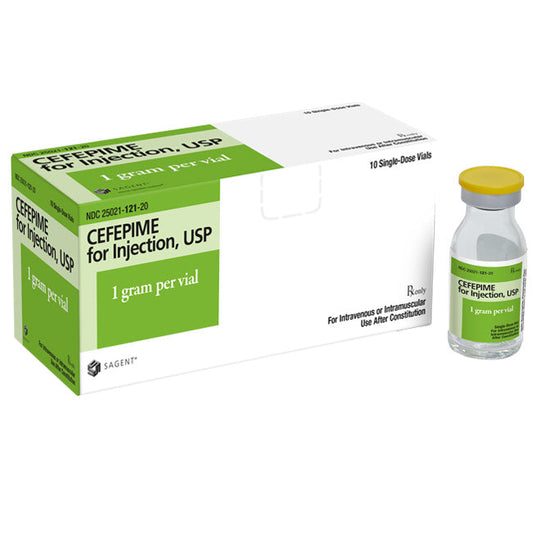 Cefepime Injection 1 Gram Per Vial by Sagent Pharmaceuticals (10-Pack) (RX)