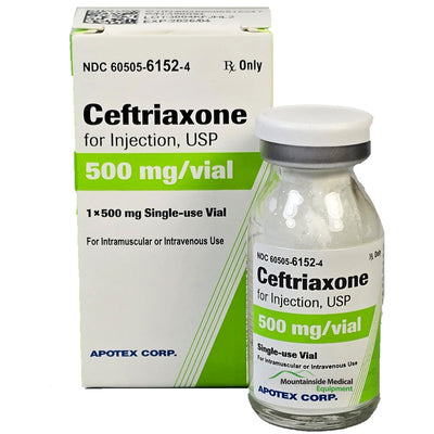 Ceftriaxone Injection 500 mg Single-Dose Vial 10 mL by Apotex (RX)