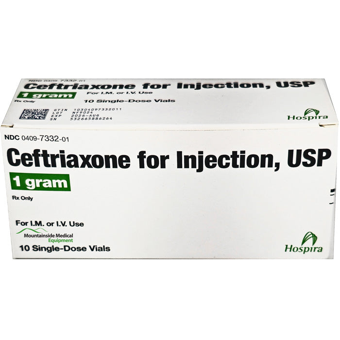 Ceftriaxone Sodium Injection 1 Gram Single-Dose Vial 15 mL by Pfizer (10-Pack) (Rx)