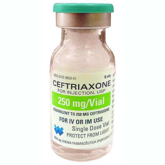 Ceftriaxone Sodium Injection 250 mg Powder Vials, 25/Pack