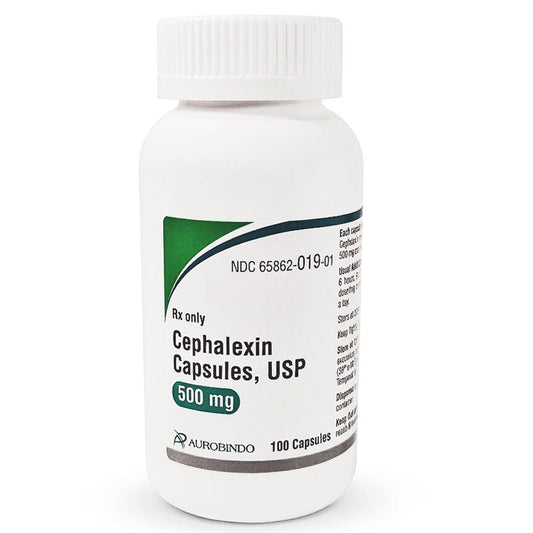Cephalexin 500mg Capsules 100 Count (RX)