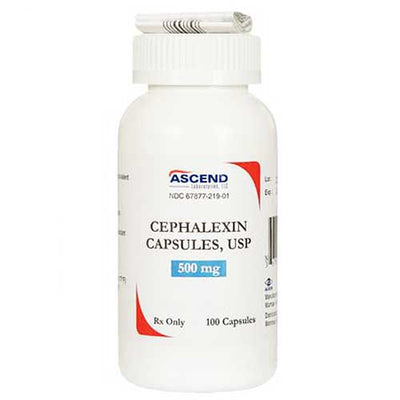 Cephalexin Capsules 500 mg Antibiotic Medicine by Ascend (RX)