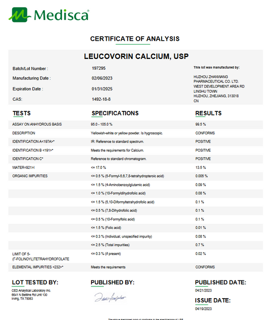 Leucovorin Calcium USP For Compounding (API)