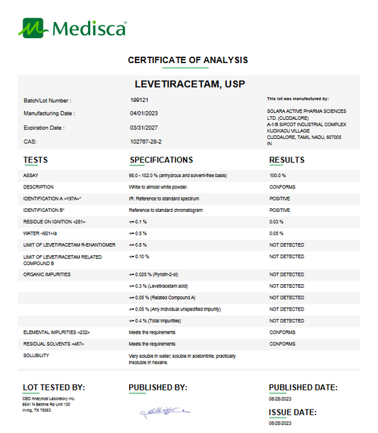 Levetiracetam USP For Compounding (API)