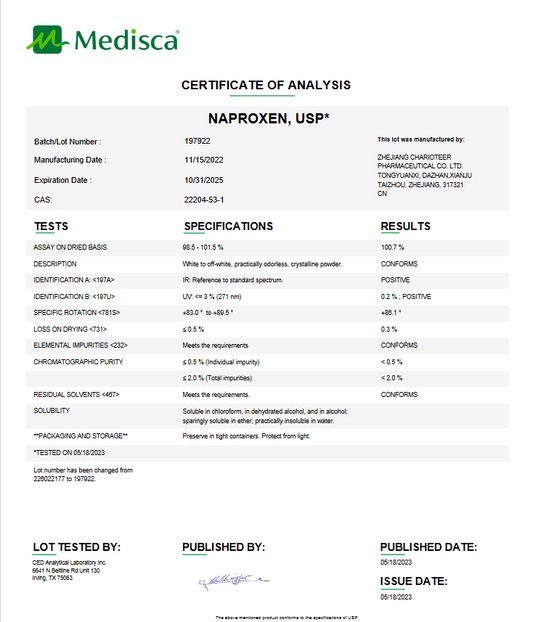 Naproxen USP Powder For Compounding (API)