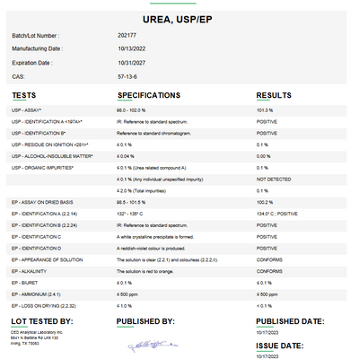 Urea USP For Compounding (API)