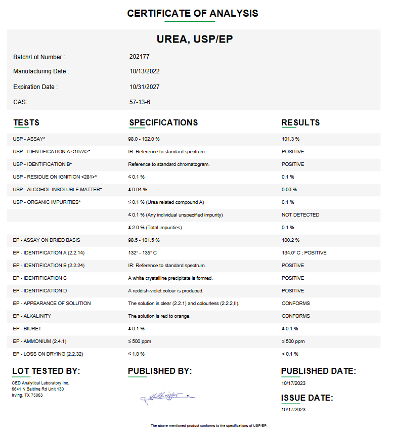 Urea USP For Compounding (API)