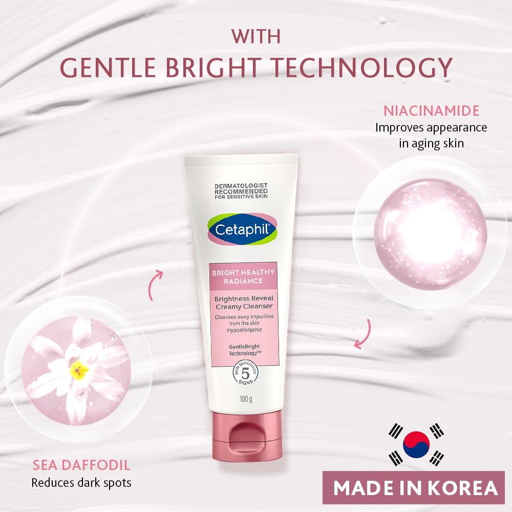 Cetaphil Bright Healthy Radiance (Brightness Reveal) Creamy Cleanser (100 gm)