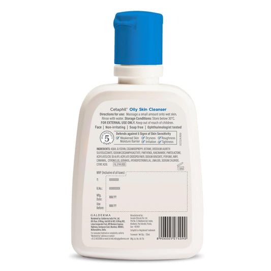 Cetaphil Oily Skin Cleanser, Daily Face Wash for Oily & Acne prone Skin (125 ml)