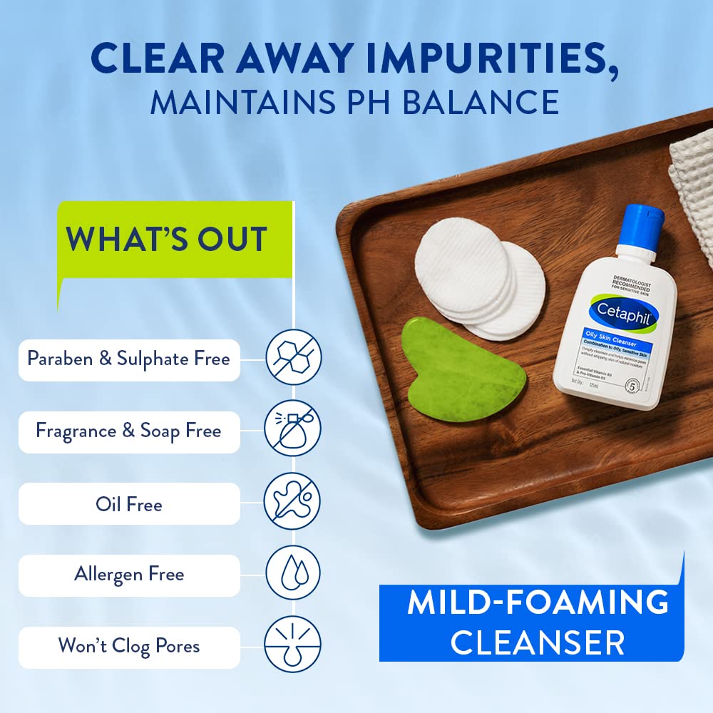 Cetaphil Oily Skin Cleanser, Daily Face Wash for Oily & Acne prone Skin (125 ml)