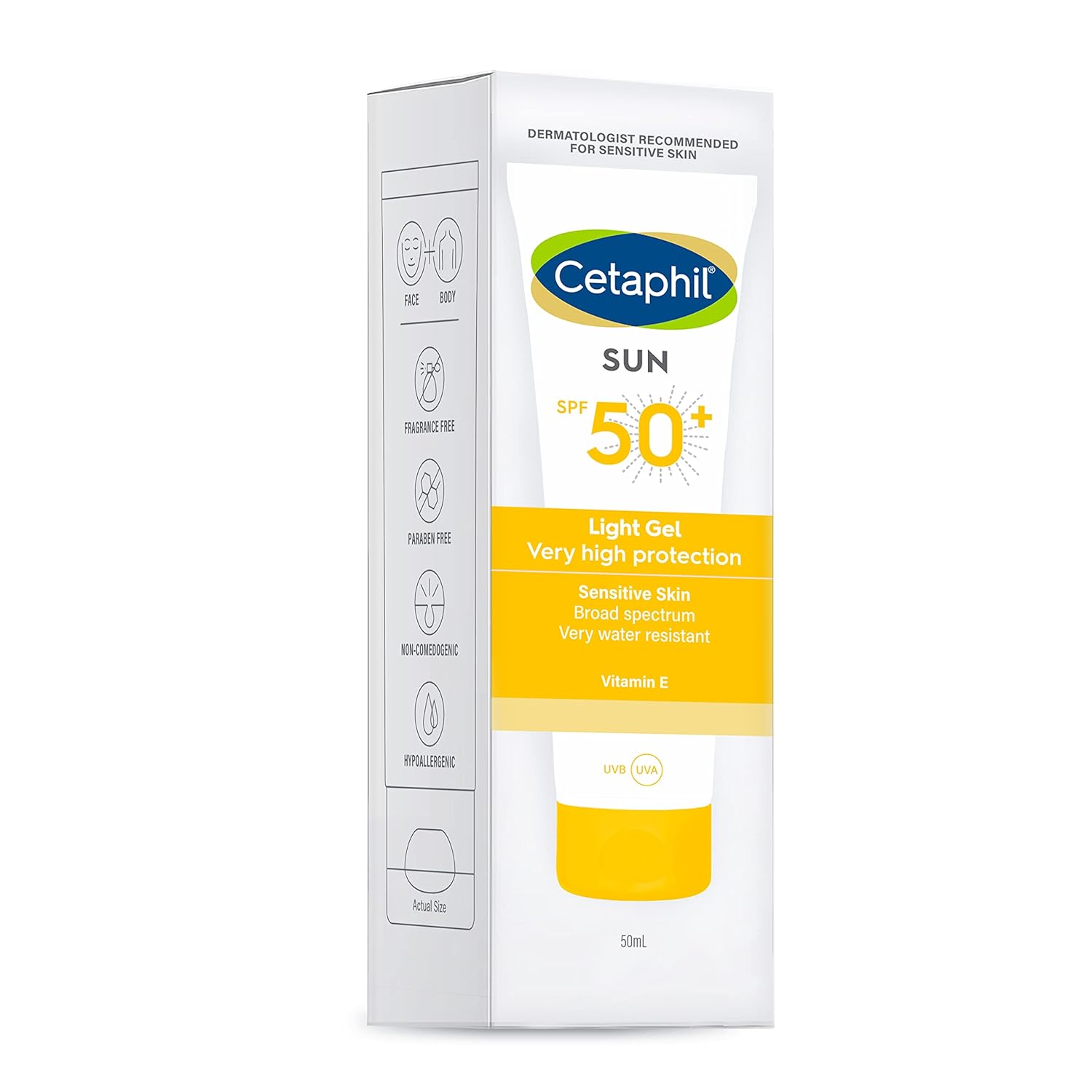Cetaphil Sun SPF 50 Sunscreen, Very High Protection Light Gel With Vitamin E (50 ml)