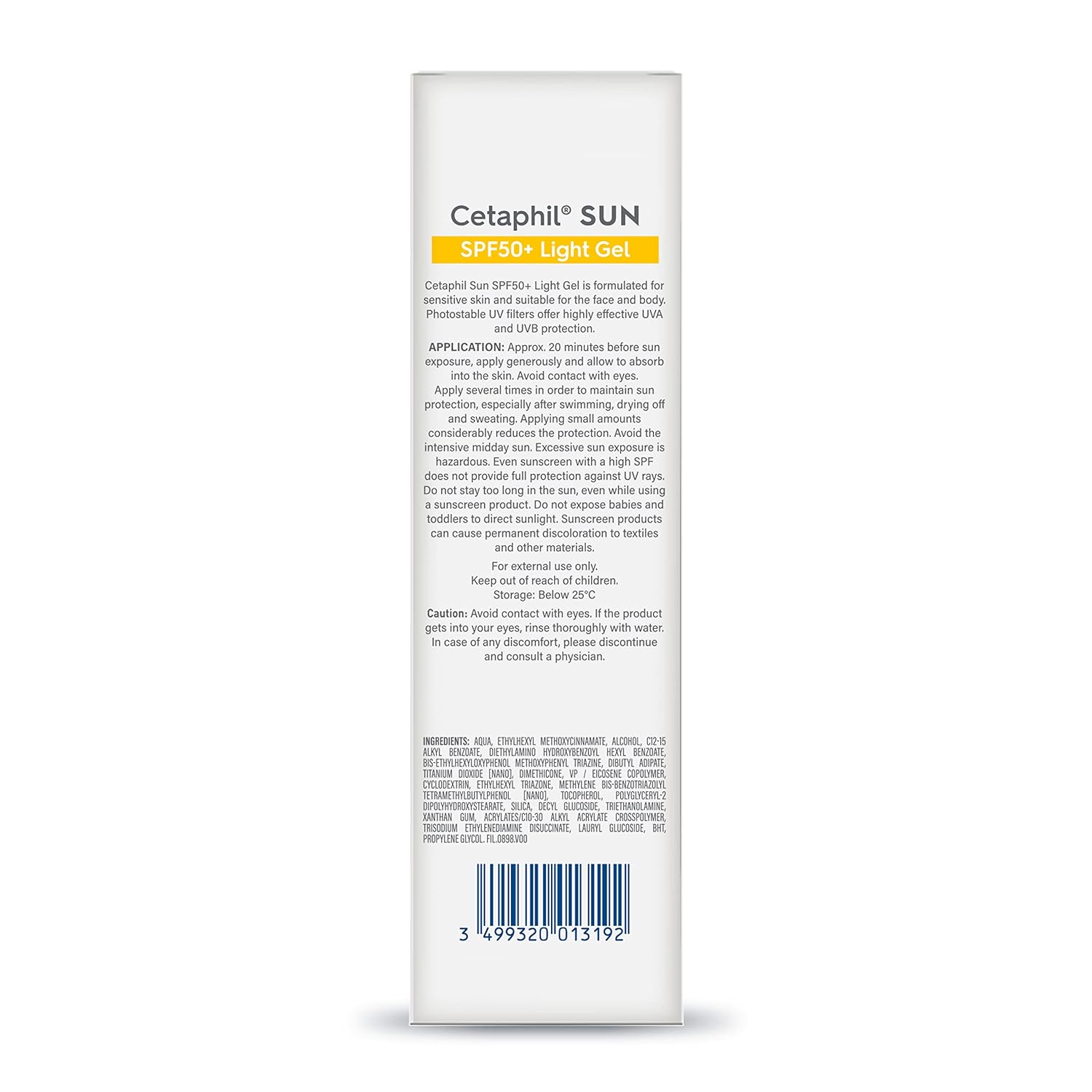 Cetaphil Sun SPF 50 Sunscreen, Very High Protection Light Gel With Vitamin E (50 ml)