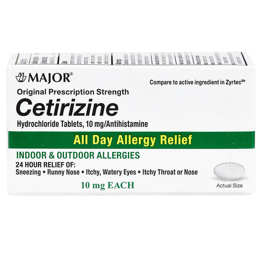 Cetirizine 10 mg All Day Allergy Relief Medicine Antihistamine (Comparable to Zyrtec)