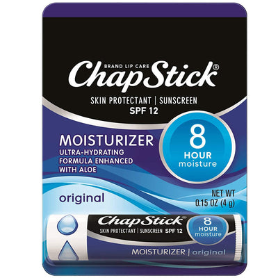 ChapStick Moisturizer Original Lip Balm Tube, SPF 15 and Skin Protectant