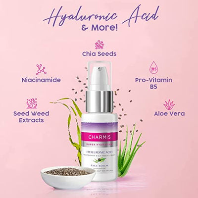 Charmis Super Hydrating Face Serum for 72H Hydration with Hyaluronic Acid - 30 ml