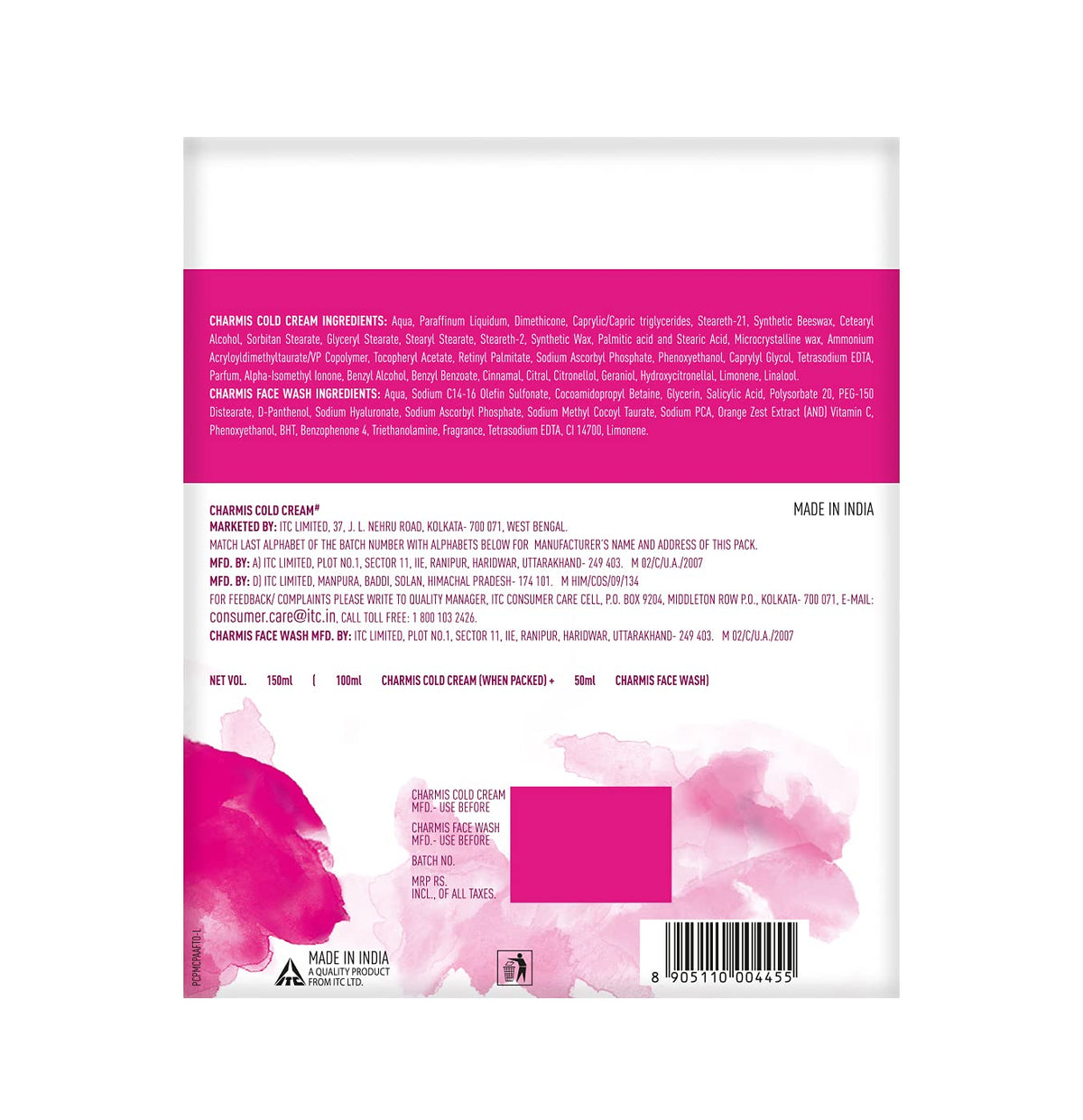 Charmis Deep Nourishing Cold Cream - 100 ml with Free Charmis Vitamin C Facewash - 50 ml
